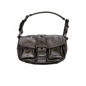 Prada Silver Leather Mini Shoulder Bag